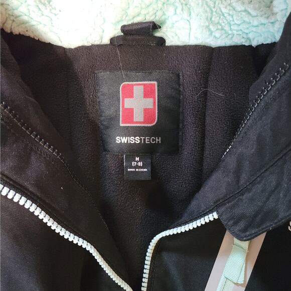 Swiss Tech Girls 7/8 Black Winter 4-in-1 Coat - Picture 4 of 6